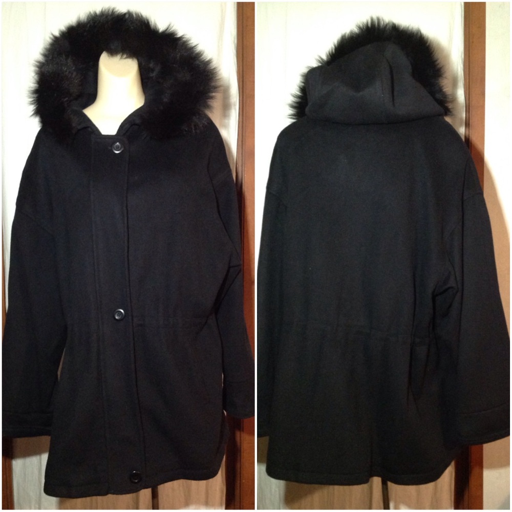 Women's Sz 14 Vintage Forecaster Hooded Wool Coat